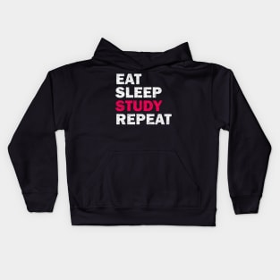 Eat Sleep Study Repeat - Study Motivation Gift Kids Hoodie